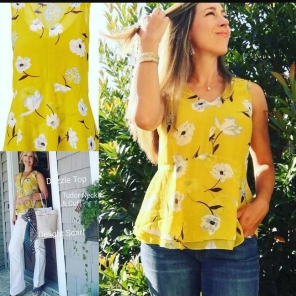 Cabi Simone Dazzel Floral Top - Picture 1 of 7
